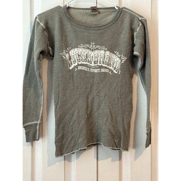Lucky Brand Tops - Y2K Lucky Brand Waffle Knit Thermal Top Women's Size S Long Sleeve Graphic Tee